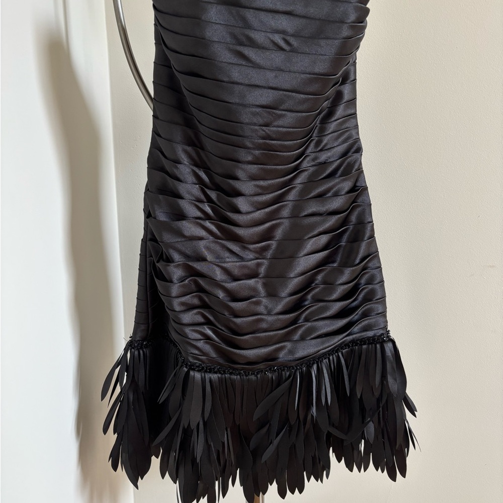 Strapless White House Black Market Black Ruched Dress